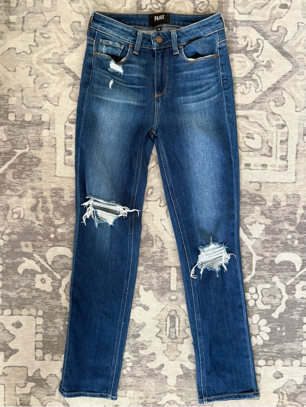 PAIGE Hoxton Slim Distressed Stretch Jeans Size 26